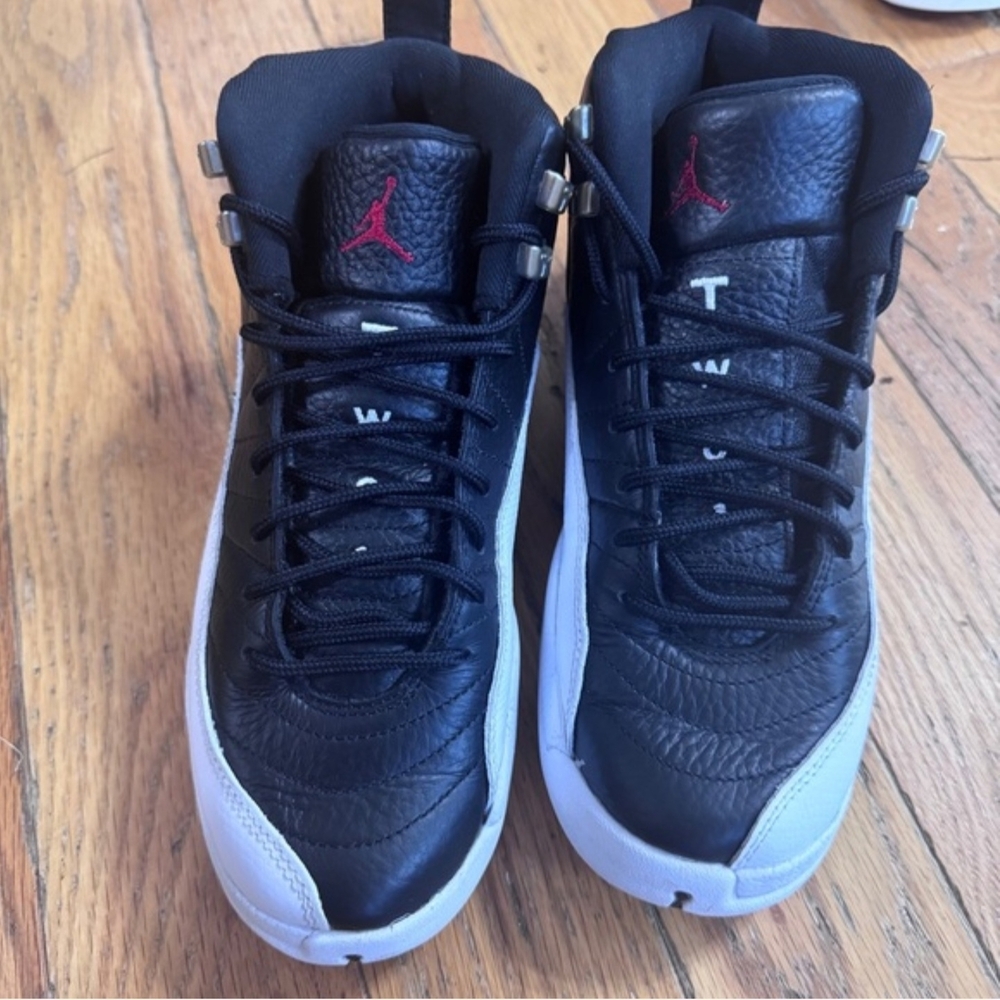 Nike Air Jordan Retro Black White Sneakers with Red Jumpman